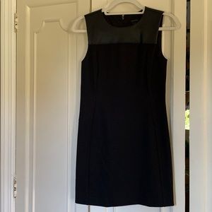 NWT Ann Taylor black dress. Leather top. Size 0